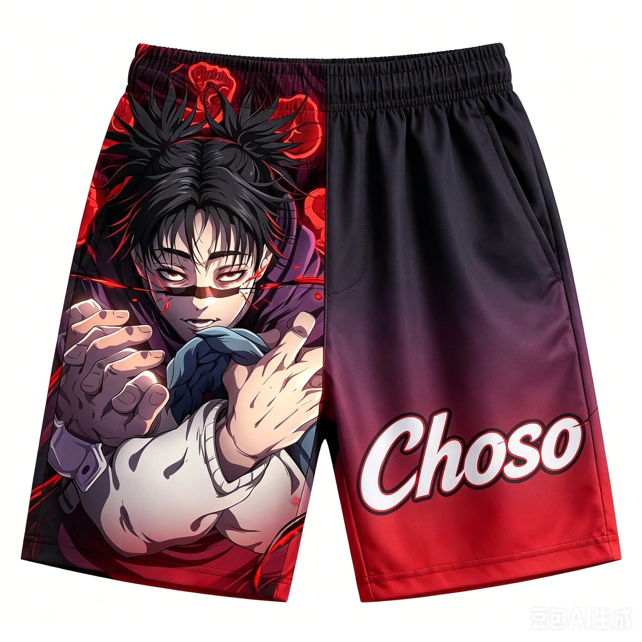 2026 Summer Jujutsu Kaisen Choso Quick Dry Gym Shorts, Men's Unisex Anime Print Running Sports Board Casual Shorts
