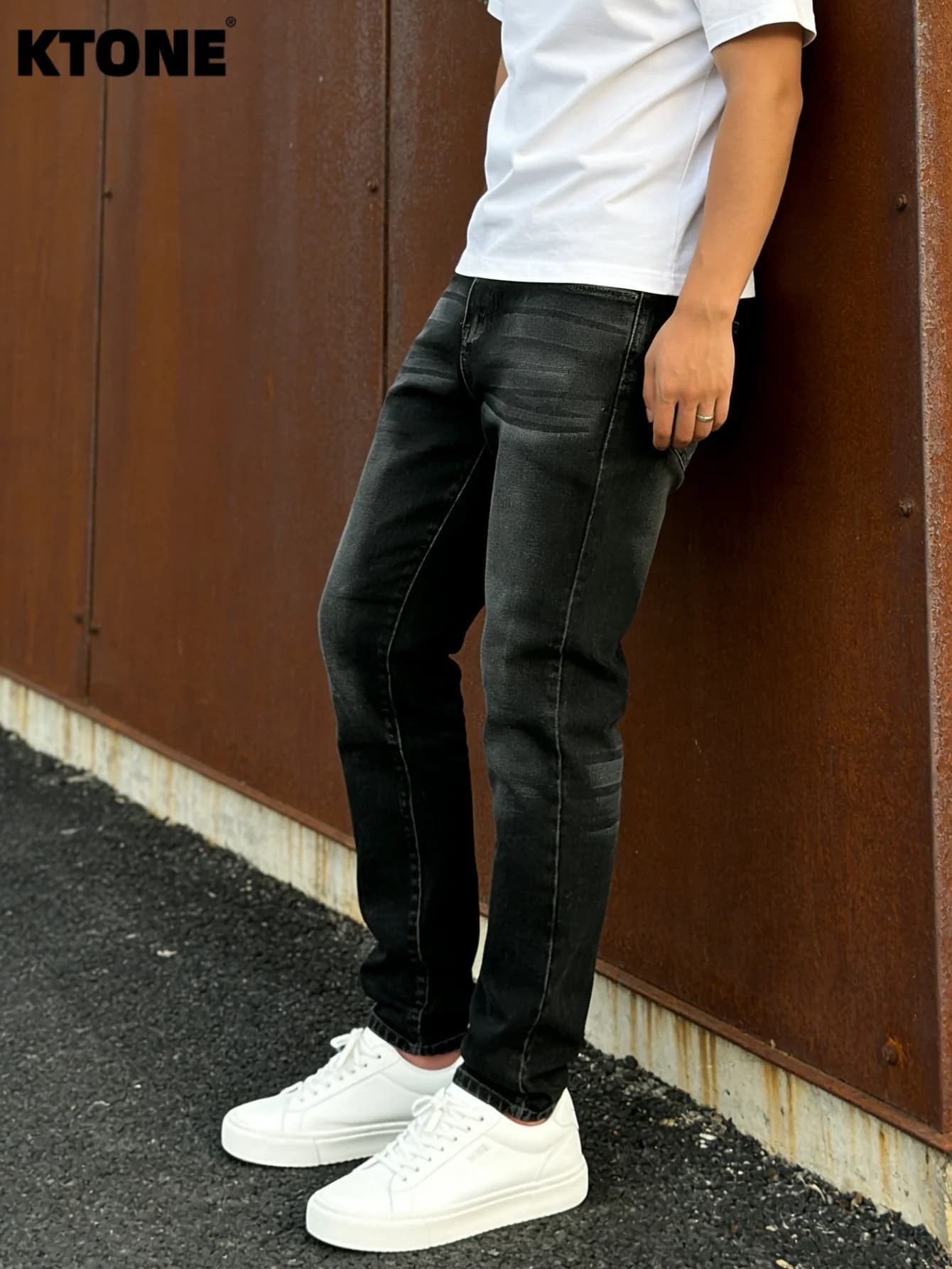 Jeans Neri Urbani da Uomo, Modello Originale Slim Y2K Drip Trend, Pantaloni Senza Accessori o Cinture Inclusi