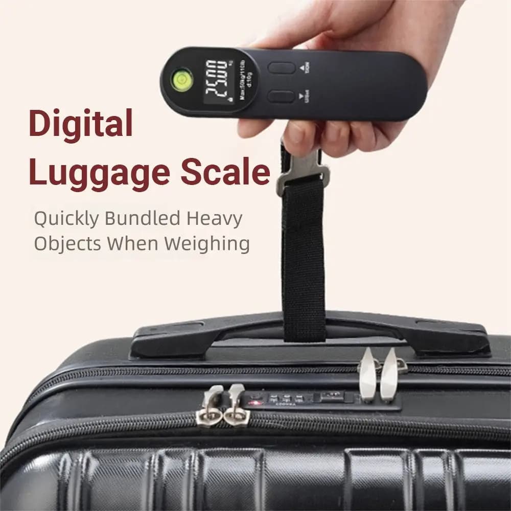 Bilancia Elettronica Portatile per Bagagli Kg/Oz/Ib con Livella Integrata, Bilancia da Viaggio ad Alta Precisione e Resistente
