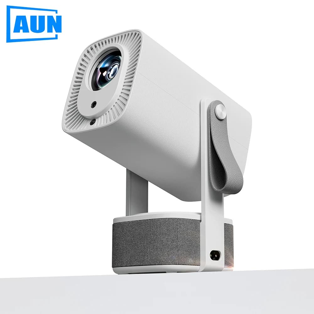 Proiettore Android LED 4K Portatile a Tiro Corto, Videoproiettore 1080P WIFI MINI per Home Theater, Smart TV 3D AUN A005 Pro con Altoparlante da 20W