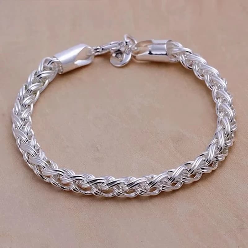 Wholesale 925 Sterling Silver Bracelets Jewelry chain women lady men 6mm 4MM high quality valentine gift beautiful factory price