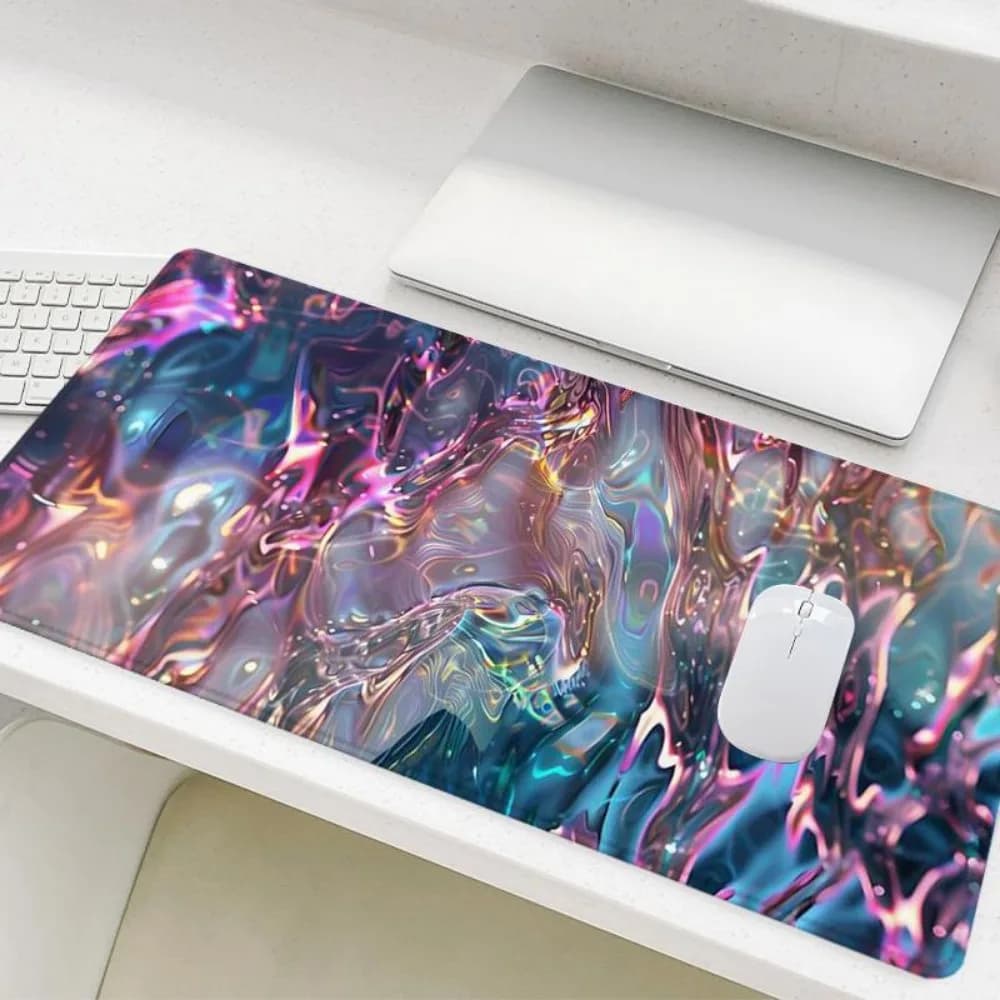 Tappetino per mouse da gioco rettangolare con motivo a onde liquide CIFbuy, tappetino da scrivania con base in gomma antiscivolo e bordi cuciti, accessorio da scrivania resistente