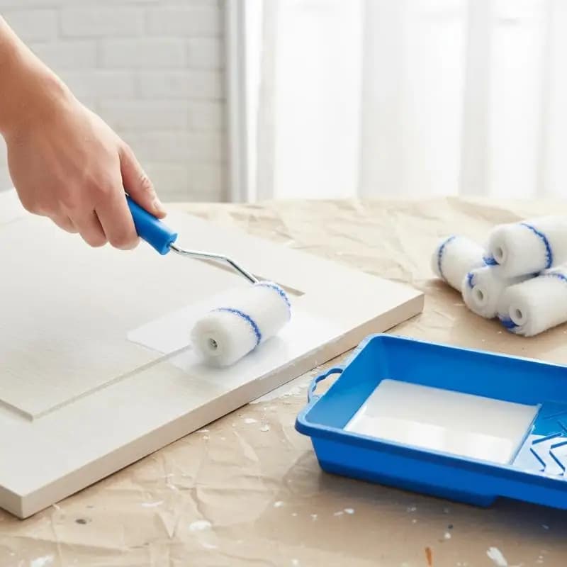 Kit Rullo in Schiuma da 2 Pollici per Progetti di Pittura Domestica con Vassoio per Vernice, Adatto per Lavori di Dettaglio