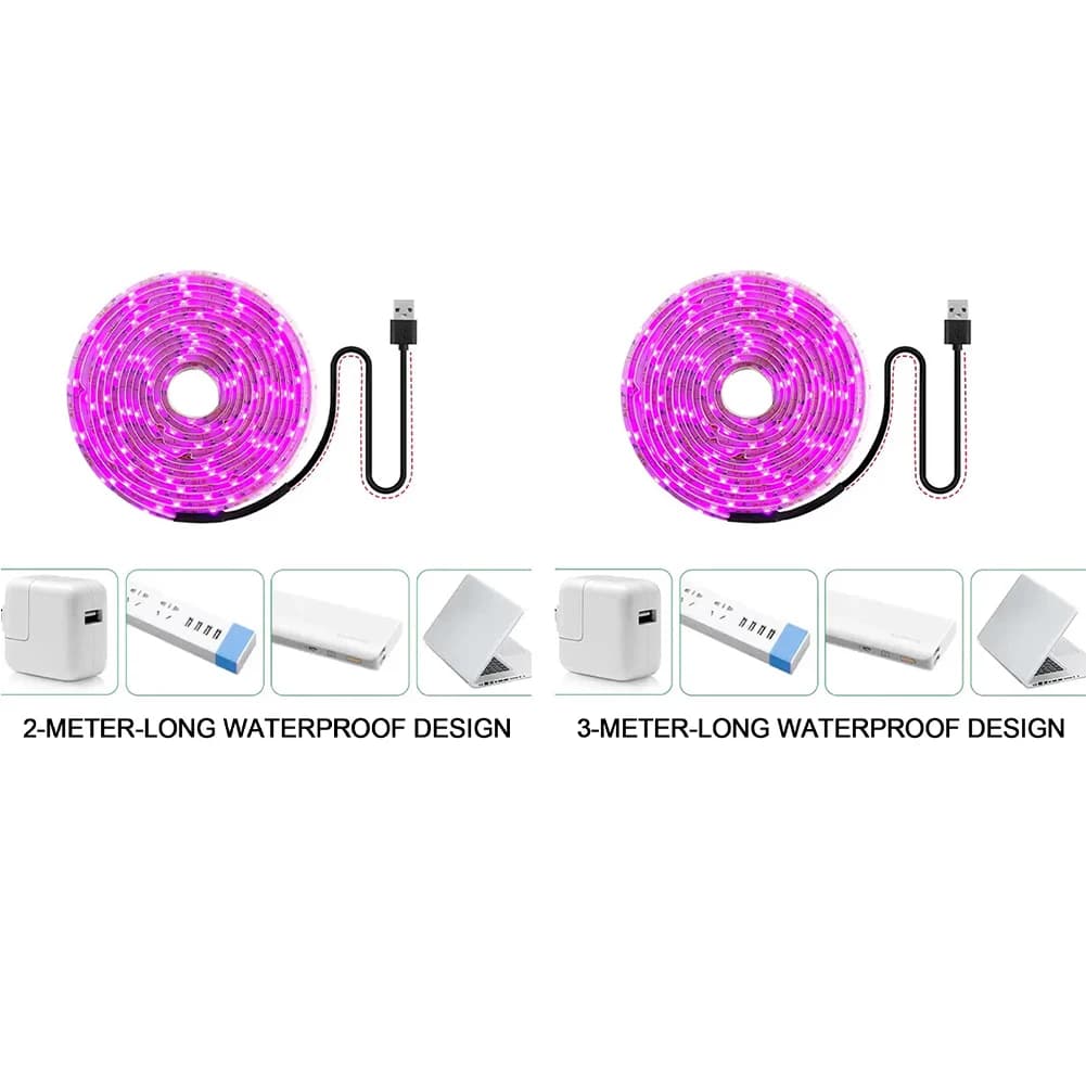 LED Grow Light Full Spectrum USB Grow Light Strip Indoor Veg Plant Growing Lamp for Plants Flowers Greenhouse Hydroponic