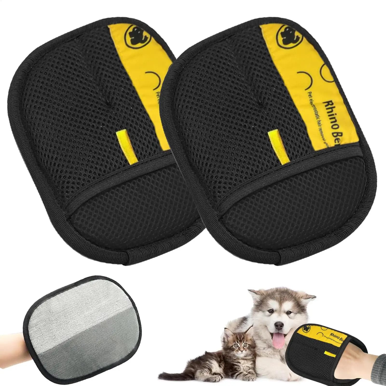 1 paio di guanti per rimozione statica per peli di animali domestici Guanti per depilazione statica per animali domestici Guanti per toelettatura riutilizzabili efficienti per la casa