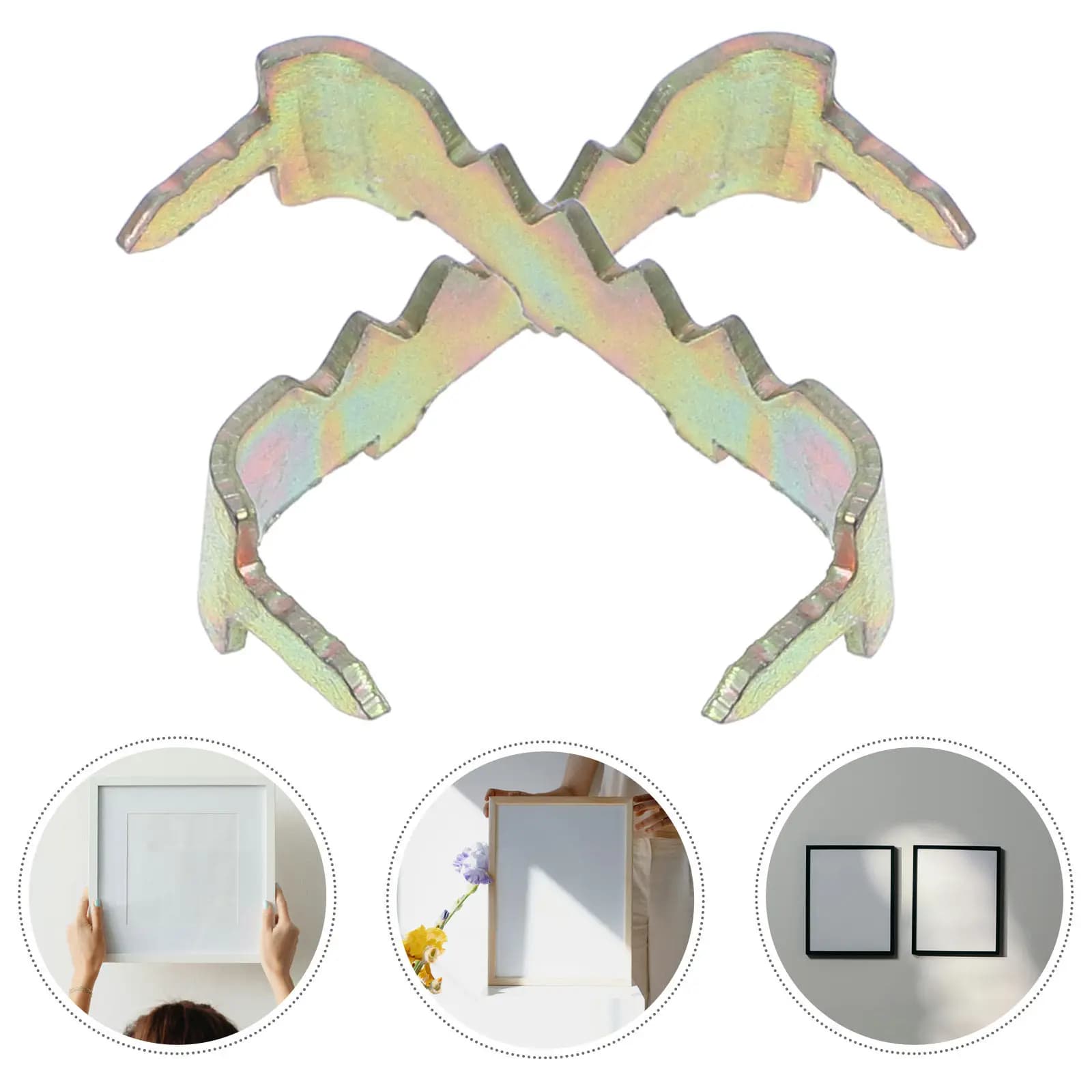 100Pcs Heavy Duty Metal Hangers No-Nails Picture Hanging Hooks Invisible Mounting for Frames Photos Oil Paintings