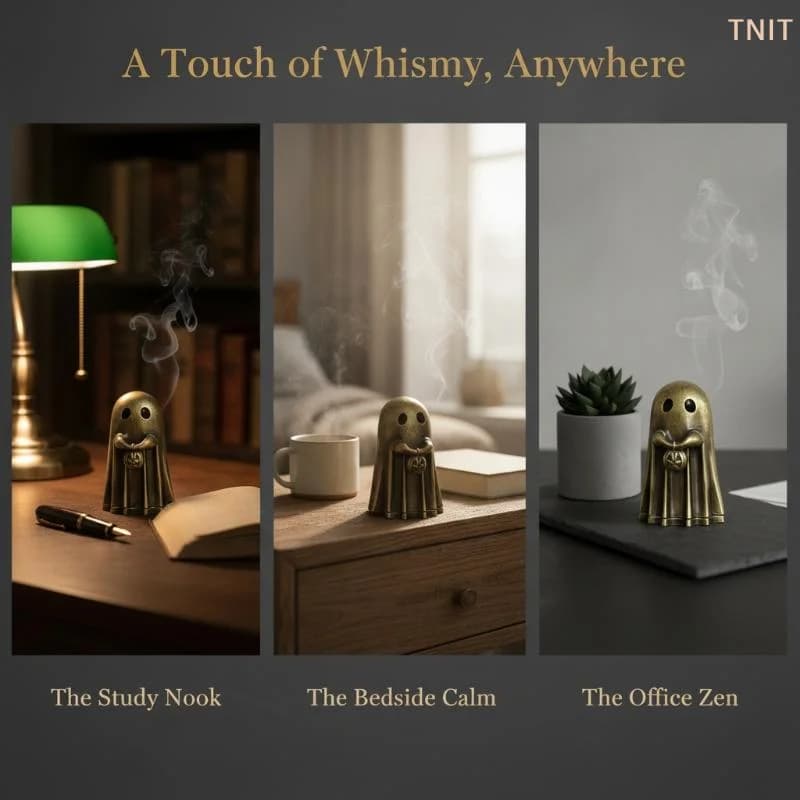 [J] Unique Ghost Pumpkin Incense Holder Ornament Halloween Desktop Decoration For Home Living Room Party Fragrance Diffuser