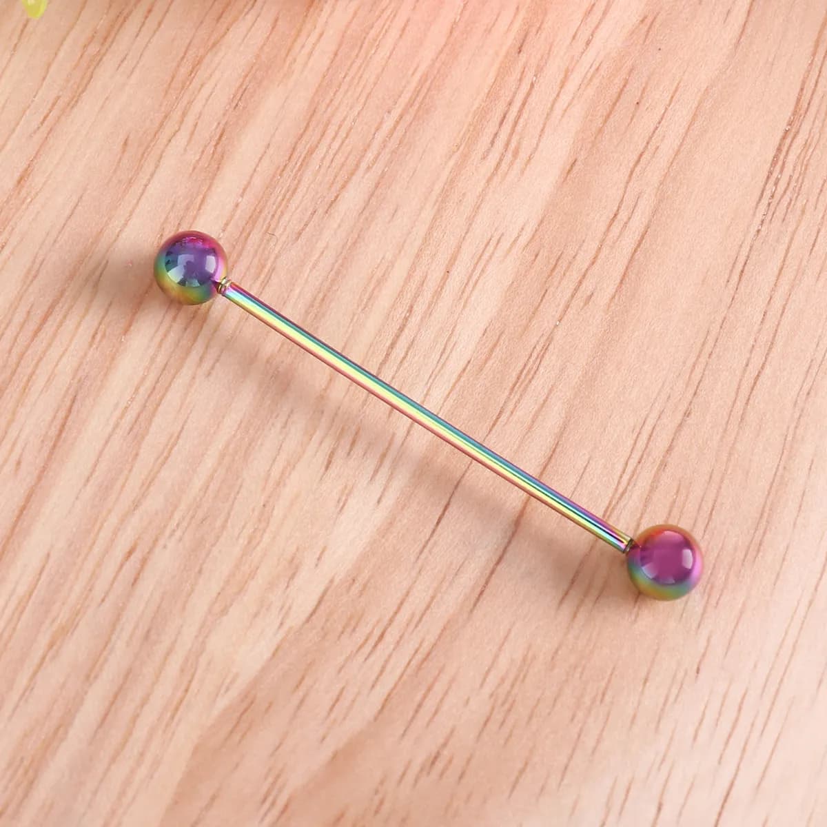 Orecchini a bilanciere industriali in acciaio inossidabile, calibro 14, lunghezza 16mm/38mm, sfera da 5mm, gioielli per piercing auricolare comodi e sicuri