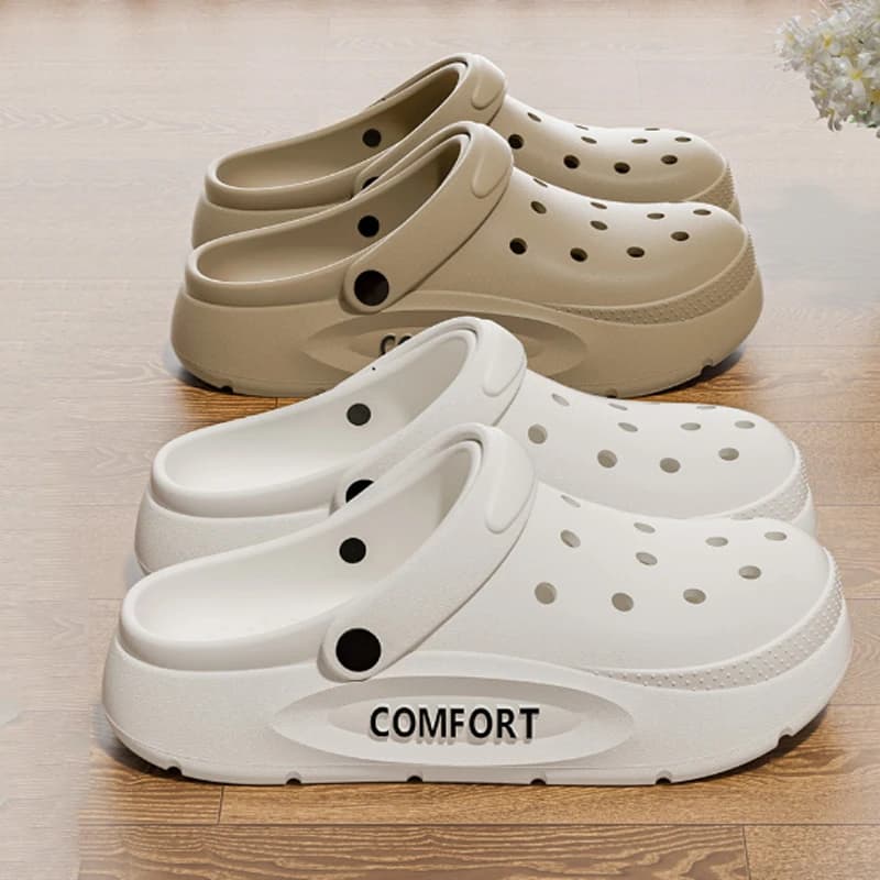 Men's Slippers Summer Women's Anti-slip Couple Point Cava Cover Sandals with often casual background for interior and exterior for domestic adults