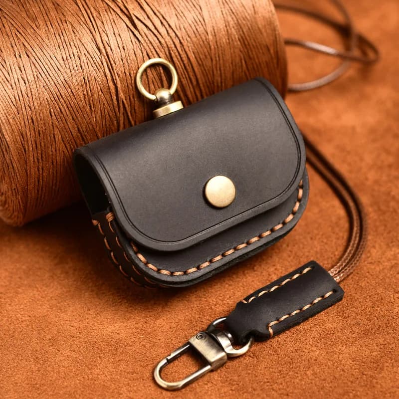 Luxury genuine leather case for Apple Airpods 4 3 2 1 Airpods Pro Headsets for wireless headsets Airpod Cover with cord