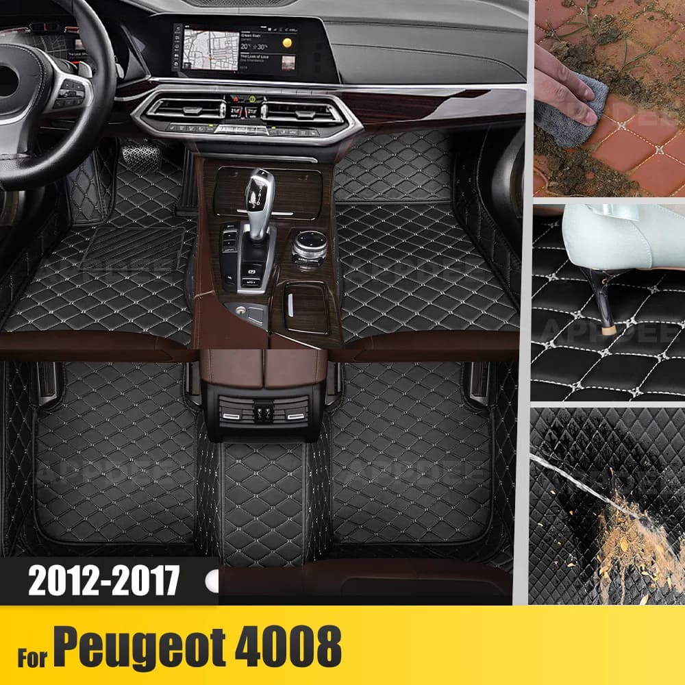 Tappetini per auto per Peugeot 4008 2012 2013 2014 2015 2016 2017 Tappetini per auto personalizzati Copertura per tappeti Accessori interni