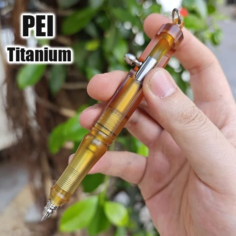 2024 EDC PEI lega di titanio firma penna bullone pulsante scrittura penna Gel portatile multifunzionale raccogliere dare regali per le donne
