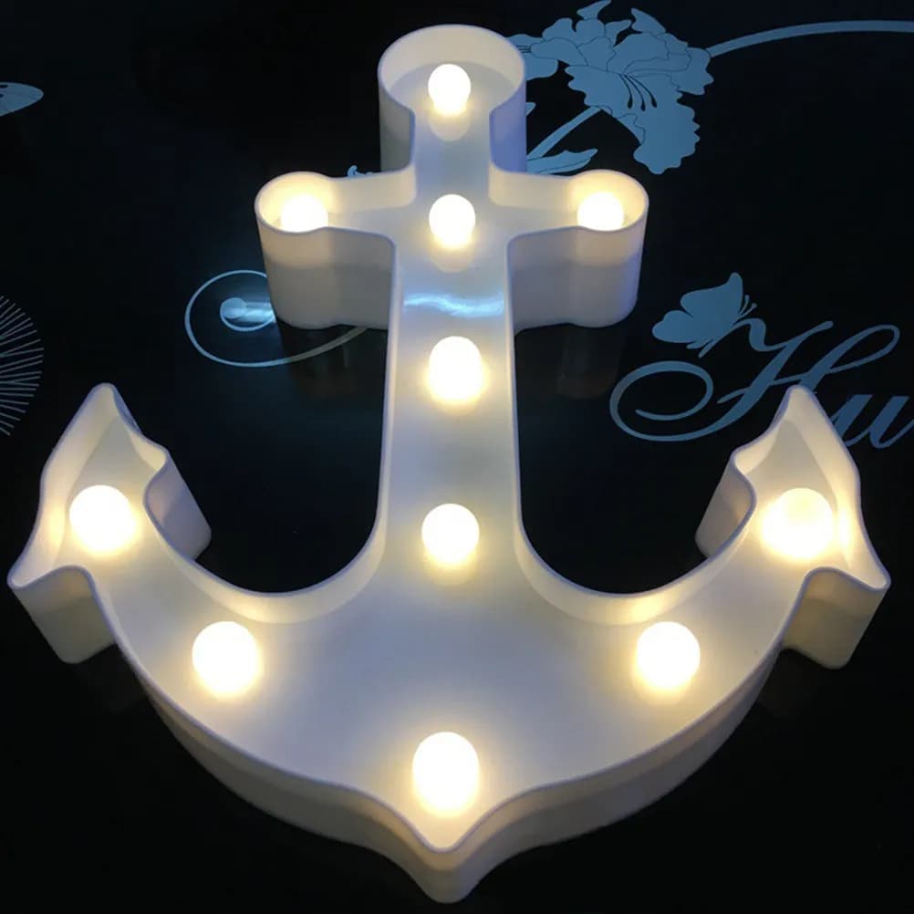 Boat Anchor Night Light Led Colorful Glow Lamp For Bedroom Baby Kids Home Wedding Party Bar Coffee Shop Decor White