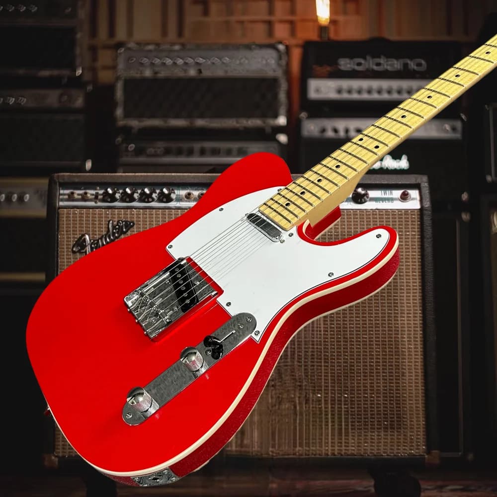 Chitarra Elettrica Rossa TLE Hot Pick 22 Tasti Spedizione Gratuita 6 Corde Suono Adattabile Rock Jazz Pronta dall'Inizio al Professionale