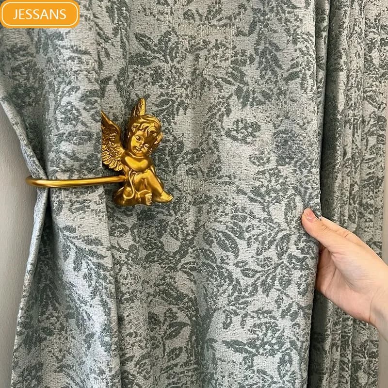 American Retro Cloth Rattan Jacquar Chenille Thickened Blackout Curtains for Living Room Bedroom French Window Customized