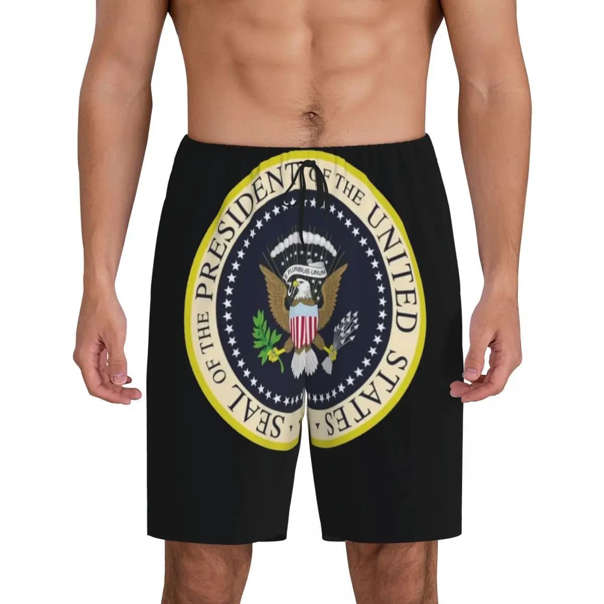 Custom Seal Of The President Of The United States Short Pajama Pants Men Sleepwear Sleep Lounge Bottom Shorts Sleeping Pants