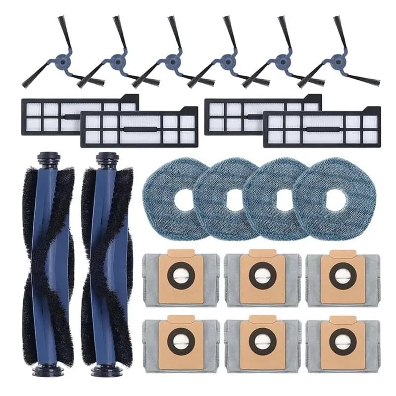 LITE-For Eufy X10 Pro Omni Robot Vacuum Replacement Parts(22-Pack):Roller Brush(2), Filter(4), Side Brush(6), Mop Pad(4), Dust B