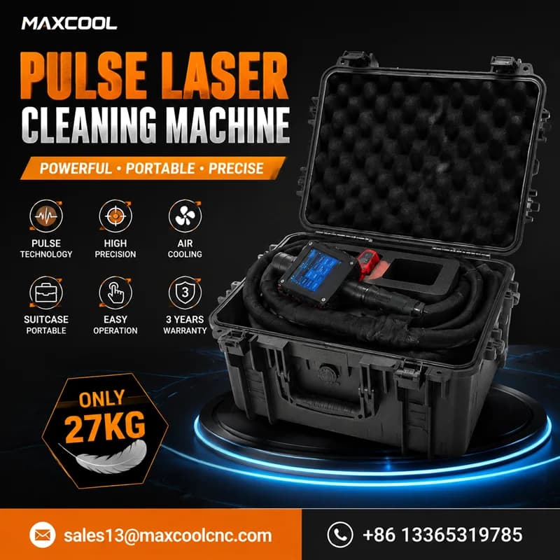 Mini Suitcase Laser Cleaning Machine Portable Handheld Pulse Laser Cleaner 300w 500w for Rust Paint Oil Oxide Removal on Metal