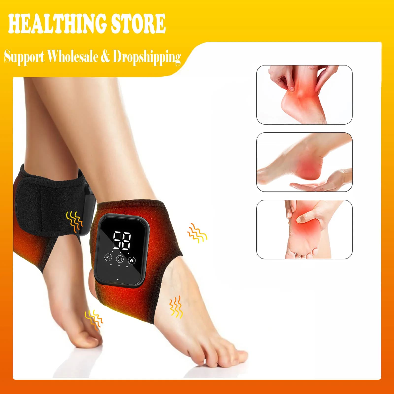 1/2pcs Elettrico Caviglia Massaggiatore Vibrazione 3 Marce Riscaldata Caviglia Wrap Protezione Del Piede Supporto Brace Riscaldamento Massaggio Cinghia Per Il Comune