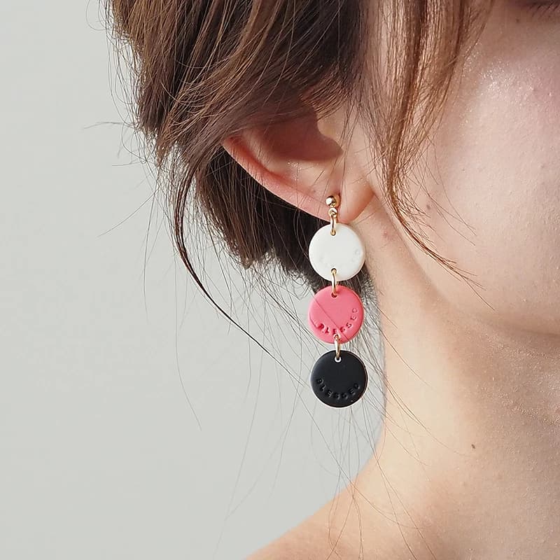 Multi colori solidi singoli collegati ciondola moda trendy carino benedetto orecchini in argilla polimerica set di borchie accessori per gioielli regalo