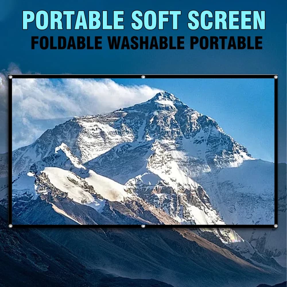 XIAOHUI Portable Projector Screen, Anti-Light White Grid, 60-120 Inches, for Home and Office, Report 16:9
