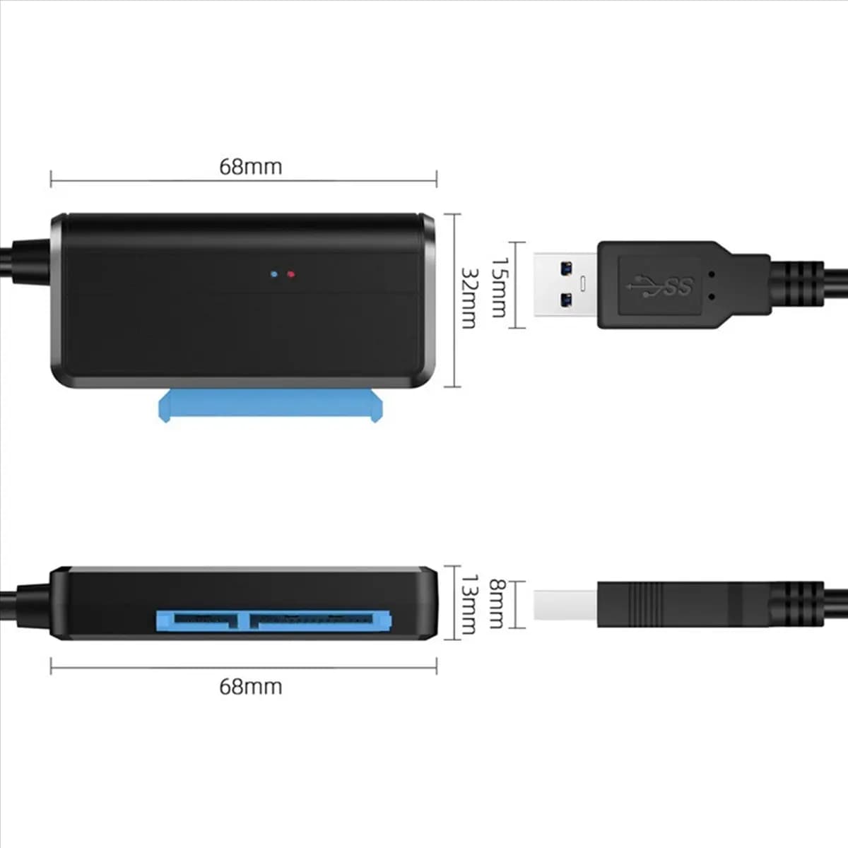 【A19R】Sata to USB 3.0 Adapter Cable USB 3.0 Hard Drive Converter Cable Support 2.5/3.5 Inch External SSD HDD Adapter
