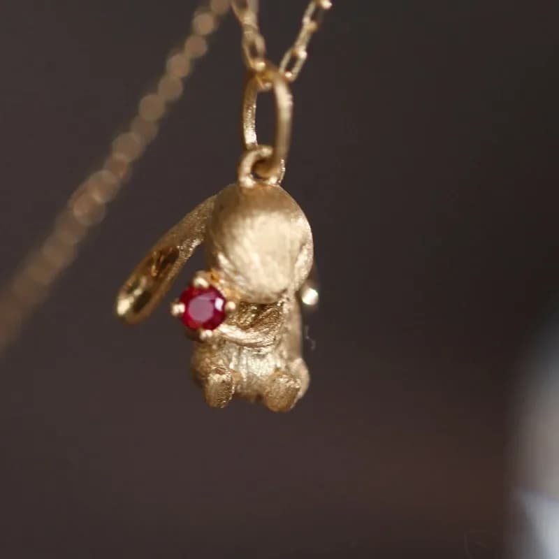New in Cute Rabbit Jewelry Sets Exquisite Fun Matte Ancient Gold Craft Earrings for Women Ring Necklace Gifts to Girlfriend