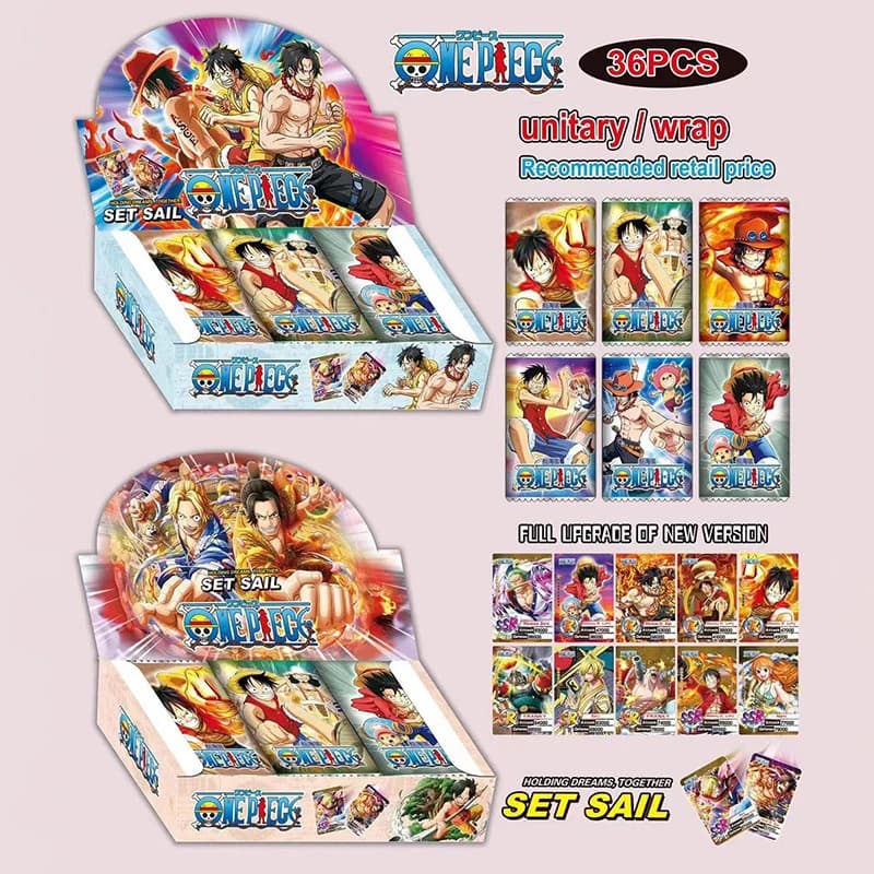 One Piece Collections Rare Cards Box Booster Pack Anime Luffy Zoro Nami Chopper TCG Game Collectibles Card Child Birthday Gift