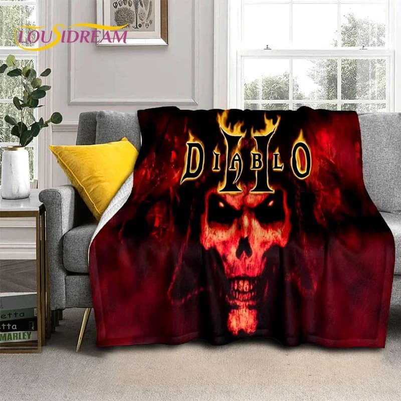 Diablo 3D Retro Game Gamer coperte morbide, tenere in caldo coperta coperta confortevole per letti da Picnic divano casa camera da letto regalo bambino