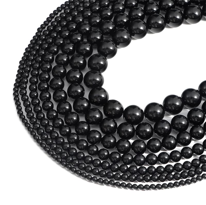 Natural Stone Black Onyx Bead Round Beads Loose Spacers Beads For Jewelry Making DIY Earrings Necklace Bracelet Accessories