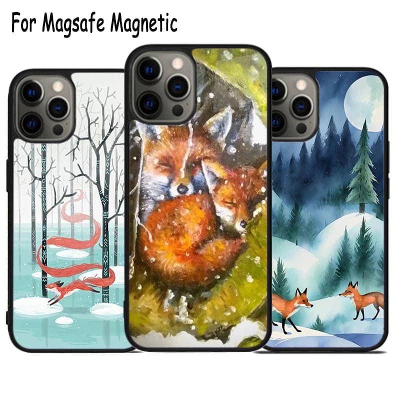 Custodia per telefono con ricarica wireless The Winter Fox per iPhone 17 Air 15 16 16e 14 13 11 12 Pro Max Plus Magsafe Cover per paraurti magnetico