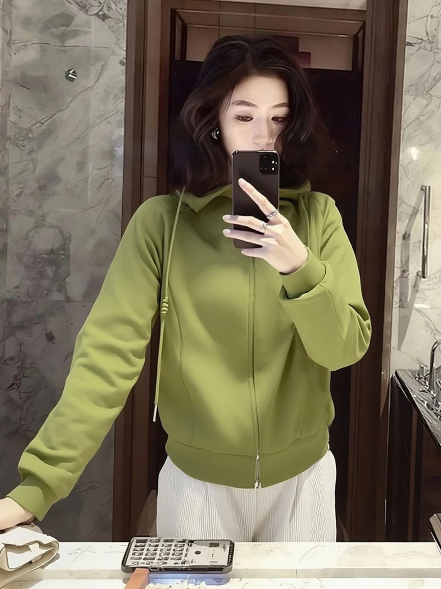 Chic Zipper Hoodie Loose Long Sleeve Commute Style Women's Fashion Spring New Arrival Versatile Casual Comfortable Top
