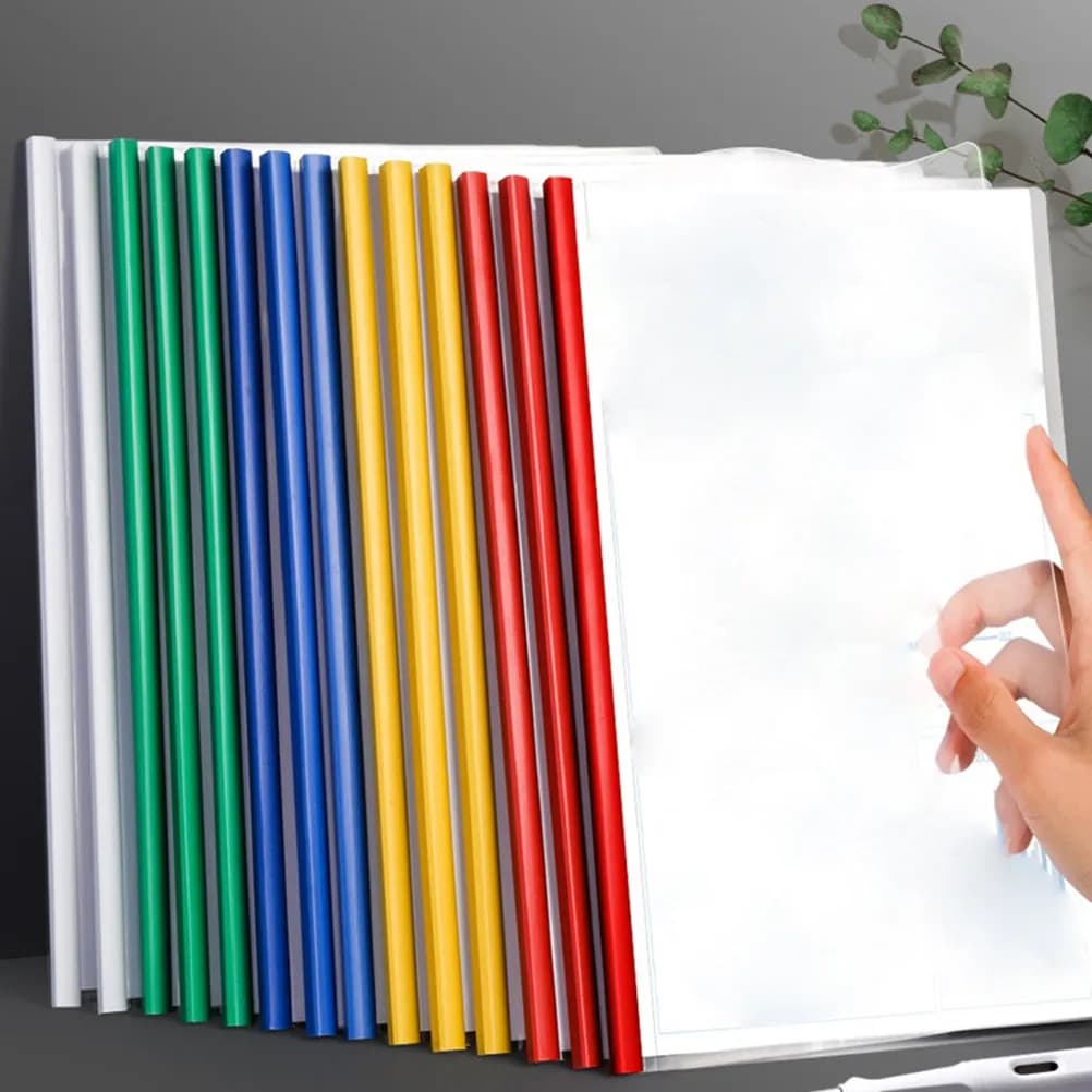 10 Pezzi Cartelle Portadocumenti con Chiusura a Bottone in Plastica Trasparente per Archiviazione