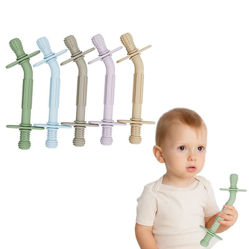 Tubo da masticare per bambini Giocattolo da masticare per dentizione Terapia vocale Massaggiatore per denti Allenamento per riabilitazione orale per bambini Pratica di conversazione