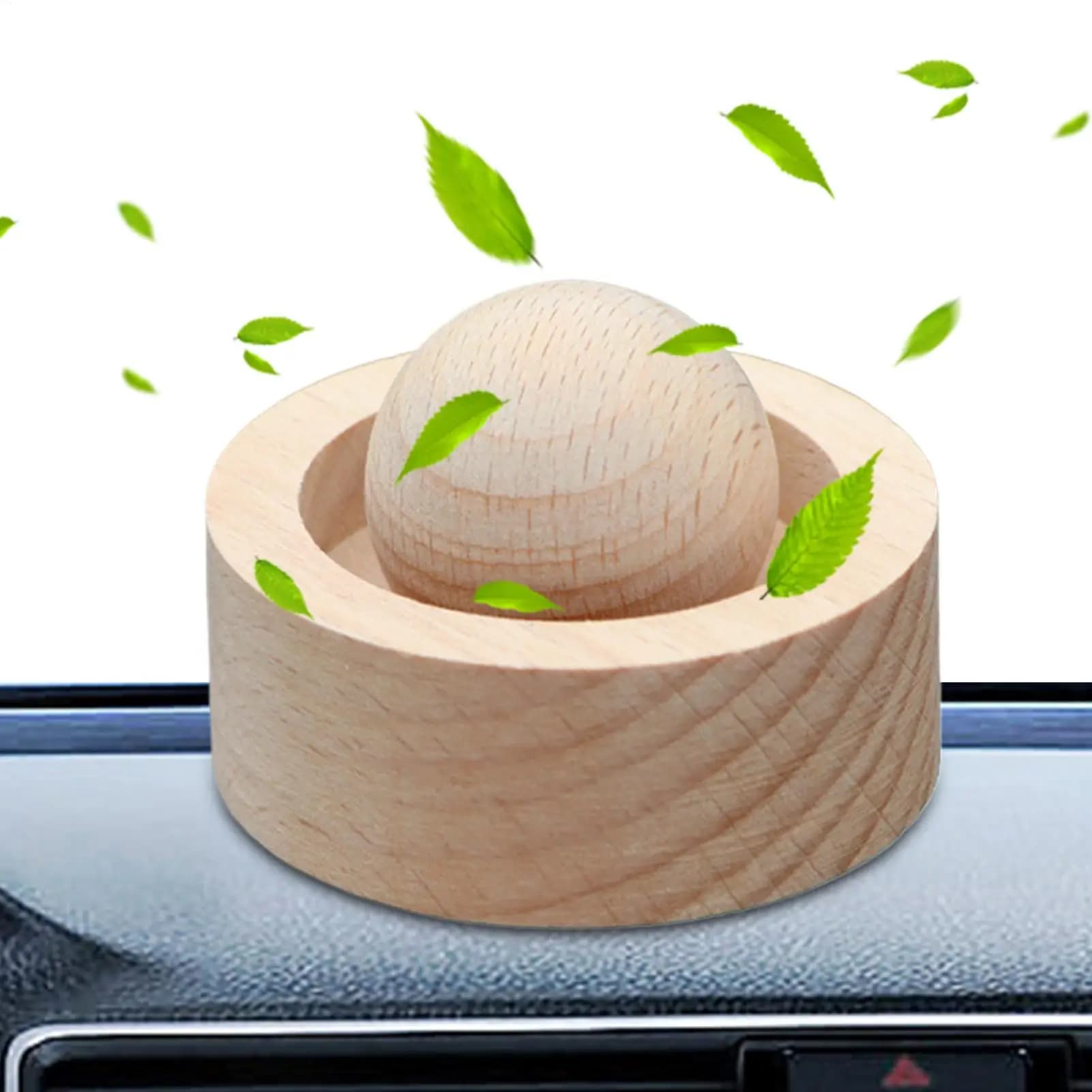Diffusore di oli essenziali per auto, realizzato in legno, mini diffusore di fragranze naturali, adatto come decorazione da scrivania per casa, ufficio, camera da letto