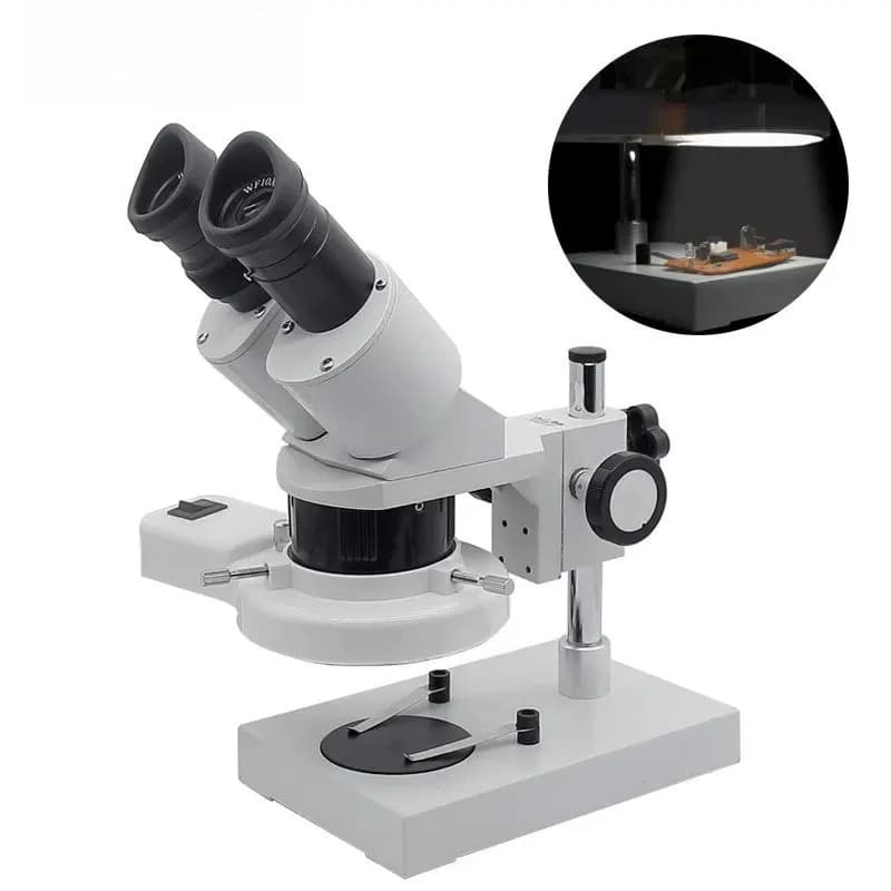 Microscopio stereo 10X 20X 30X 40X con illuminazione ad anello per strumenti di ispezione PCB Microscopi industriali Riparazione di saldatura
