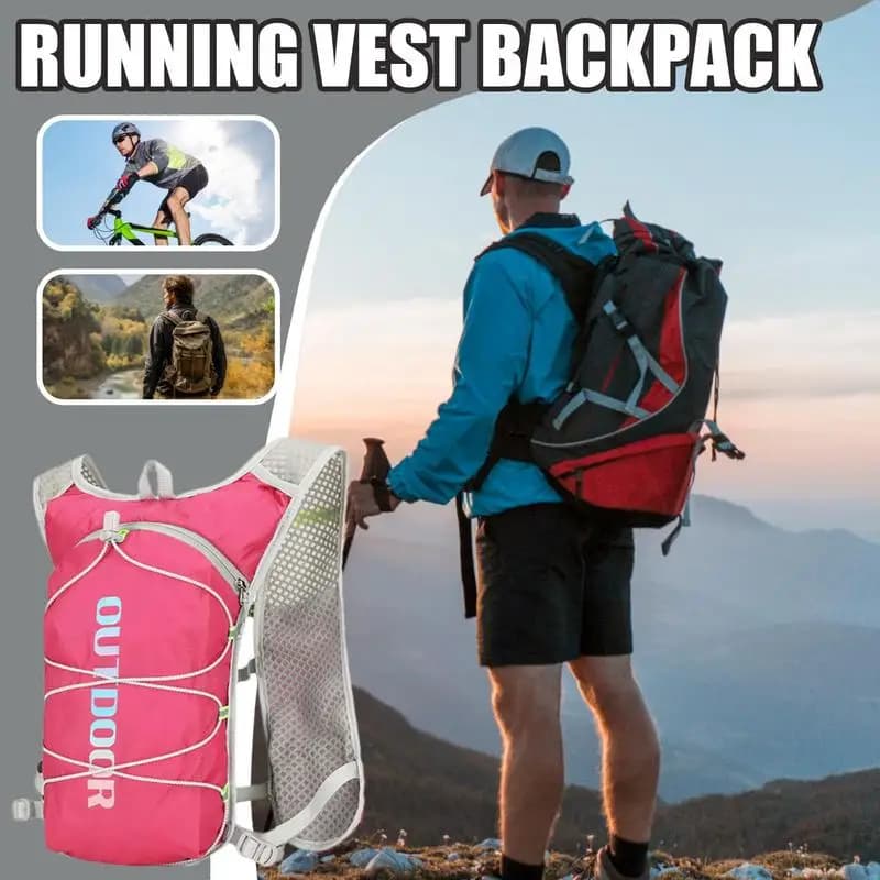 Pacchetto idratazione da corsa Gilet d'acqua per ciclismo Pacchetto idratazione ergonomico e traspirante per escursionismo, campeggio, fitness, compagno di corsa