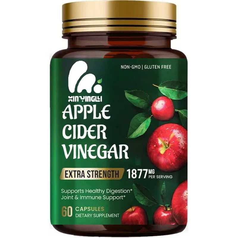 Capsule di aceto di mele (ACV) 1877mg con vitamina D3 e zinco - supporta la salute intestinale, digestiva e immunitaria