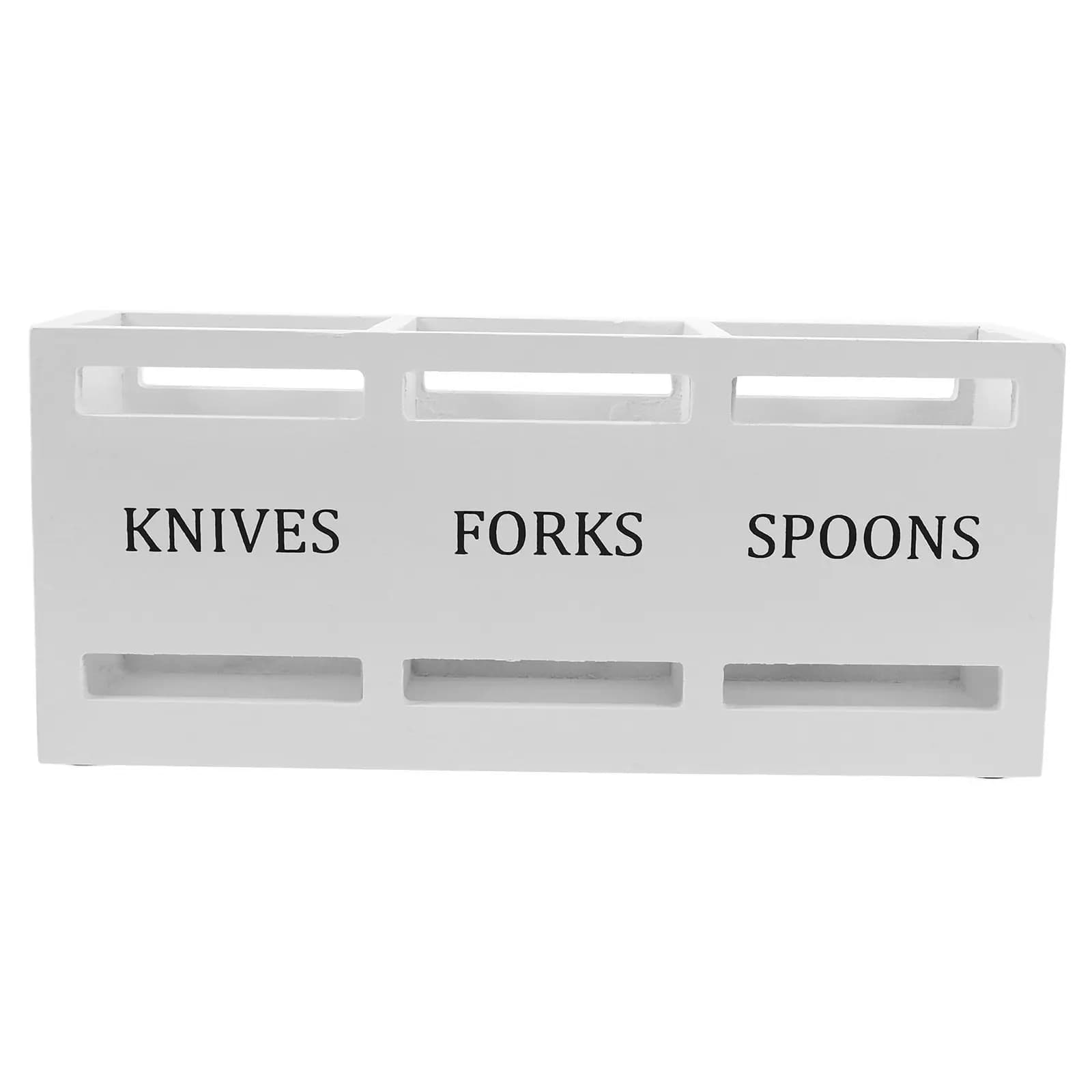 Wooden hanger with compartments, Knife Organizer, Fork and Bacchette, Kitchen Tools Container