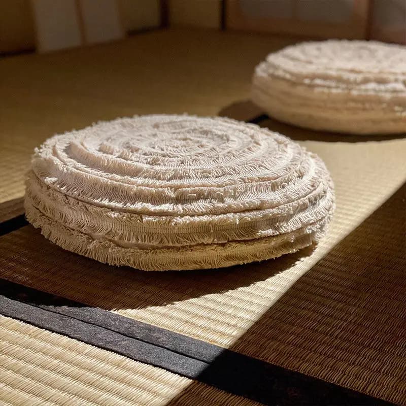 Cuscino da pavimento in erba naturale intrecciata a mano - Tappetino Tatami spesso per yoga e meditazione, cuscino per sedile in stile giapponese per soggiorno