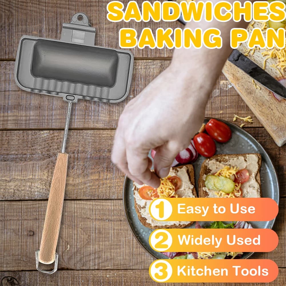 Double-sided pan Sandwich pan Easy to clean High temperature resistant Gas cooker applicable Kitchen tools