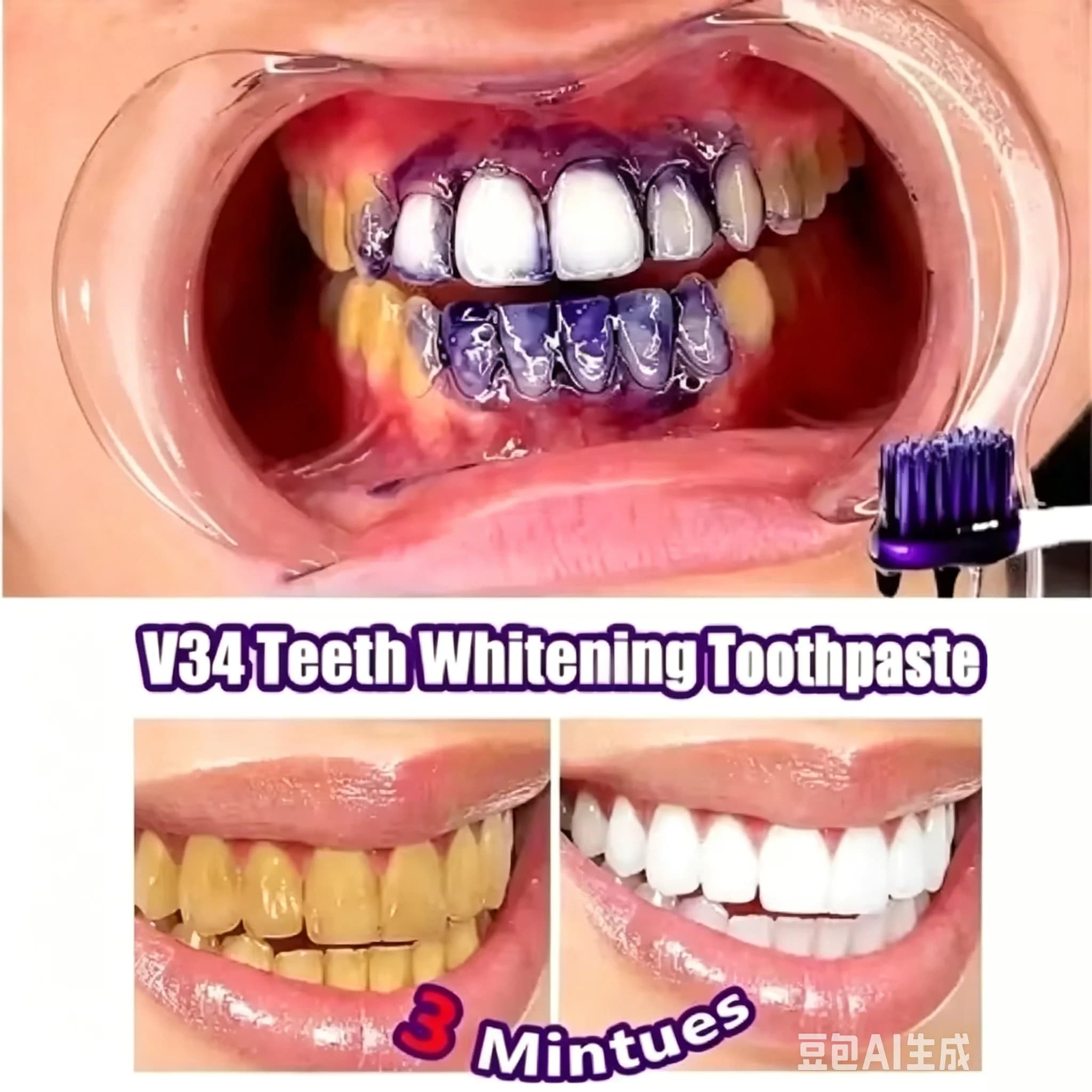 Dentifricio Sbiancante, Strisce Sbiancanti 5D, Strumenti per Igiene Orale e Pulizia Dentale, Cura della Dentiera per un Alito Fresco
