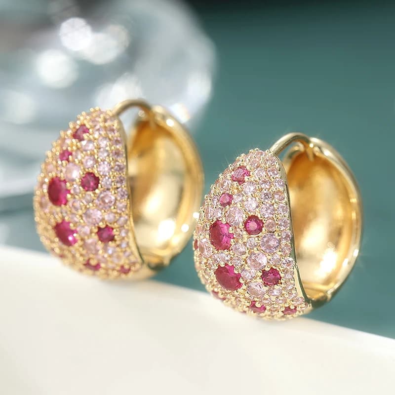 Eleganti orecchini con zirconi scintillanti intarsiati per donne, fidanzamenti, matrimoni, orecchini a cerchio, gioielli, regali, accessori
