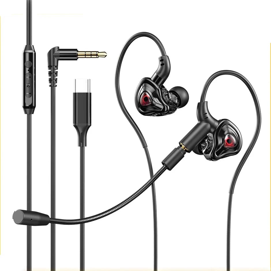 EARDECO Gaming Headphones HD Microphone Wired Headphones Bass HIFI Auricular Wired Headphone Hook for the ear Auxiliary Noise reduction