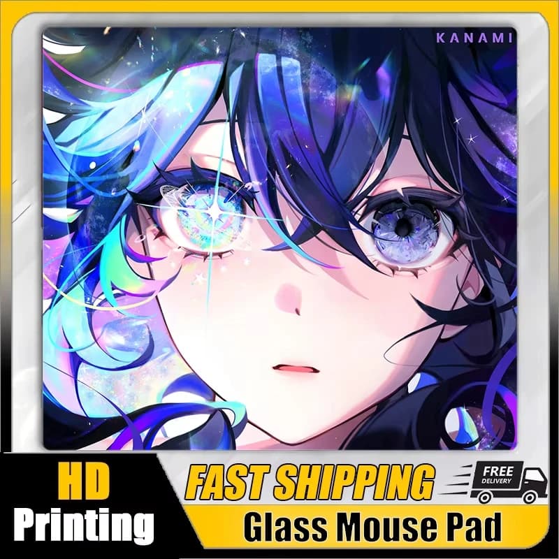Glass Mouse Pads Japanese Anime limited Edition Replica Gaming Tempered Glass Mouse Pad For Smooth Gaming Desk Pad FPS Mousepads
