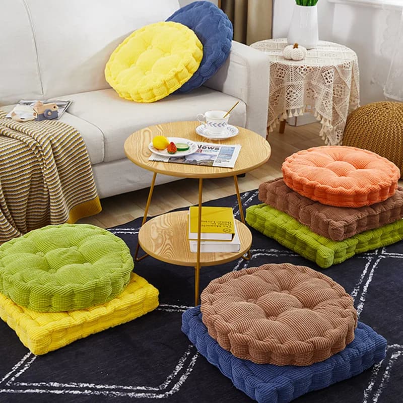 Square Round Floor Pillows for Adult Kids Meditation Floor Pillow Seating Cushion Tufted Floor Cushion Yoga Bench Rocking Tatami