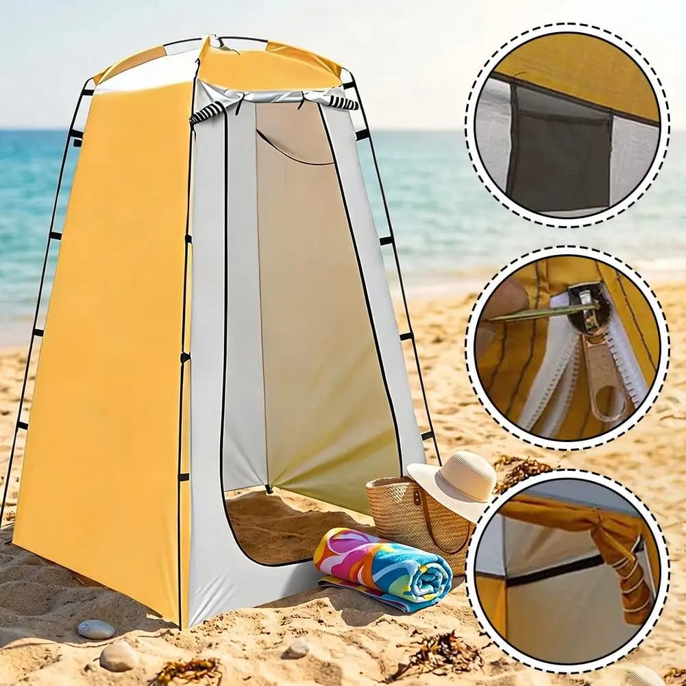 Portable Shower Tent Double Layer Waterproof Privacy Shelter Outdoor Camping Toilet Changing Instant Setup Lightweight