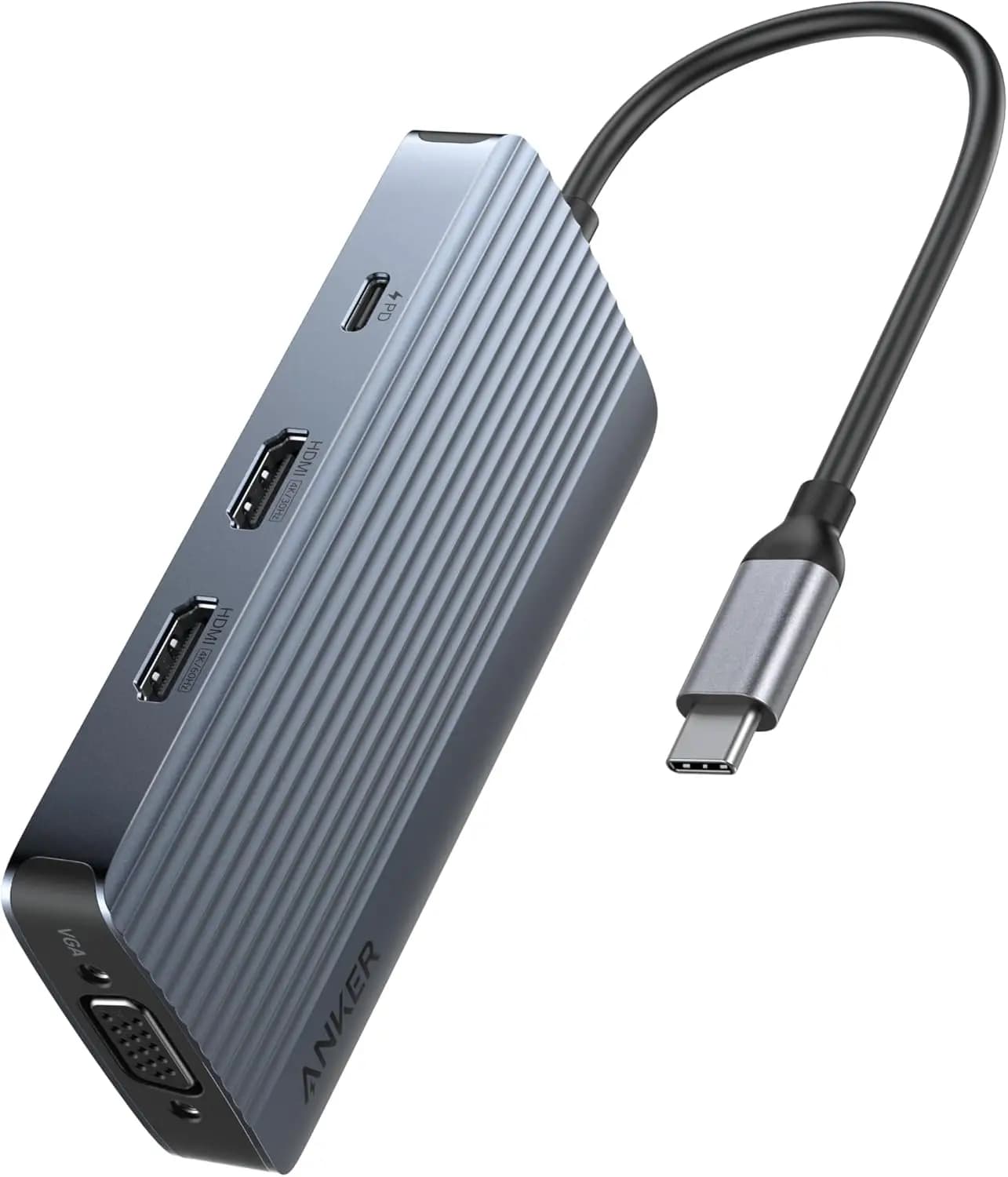 Hub USB-C 8-in-1 con Triplo Display, Trasferimento Dati 5Gbps, Alimentazione per Laptop e Tablet
