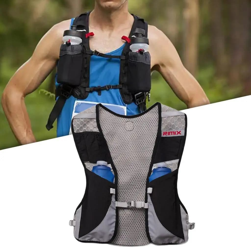 Gilet Idratazione con Sacca d'Acqua da 500 ml, Zaino Idratazione per Uomo e Donna, per Escursionismo, Trail, Sport all'Aperto, Fitness, Arrampicata, Ciclismo