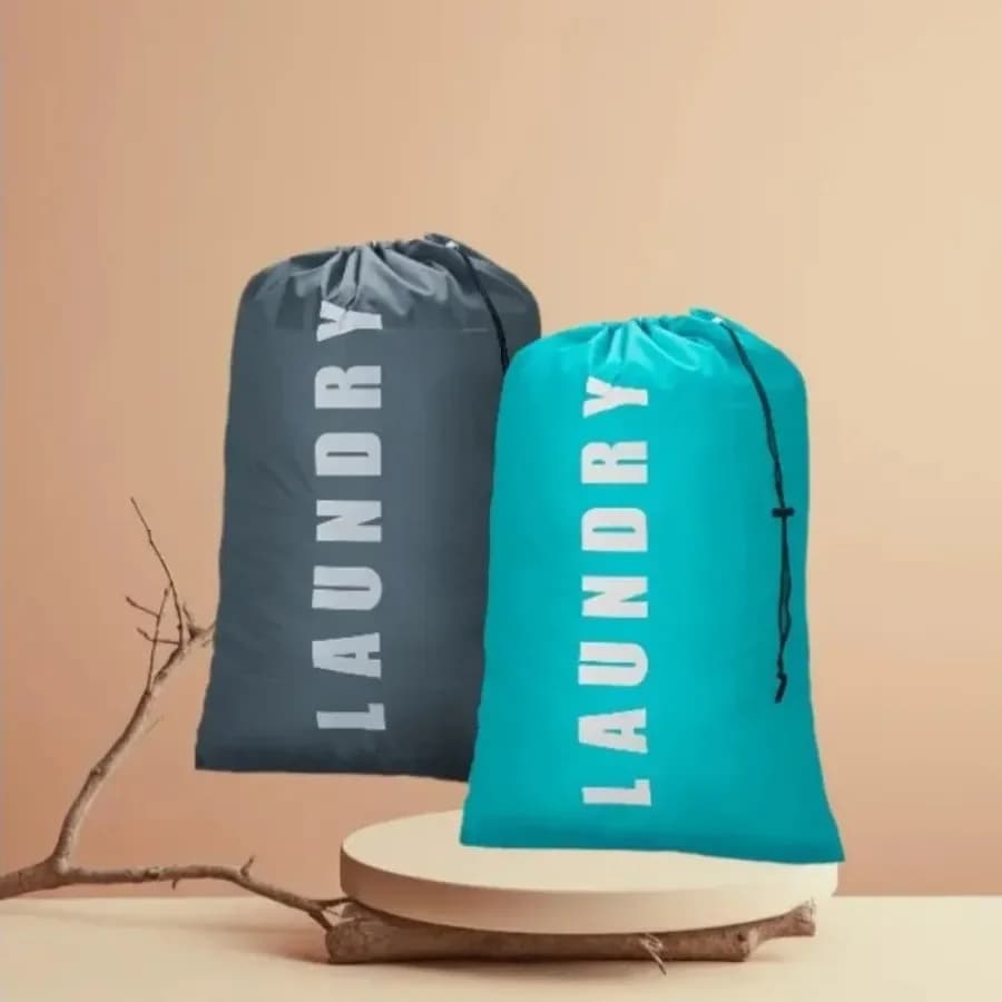 Set di 2 Sacche Portaoggetti in Tessuto Oxford con Chiusura a Coulisse, Borsa Multifunzionale Adatta per Conservare Vestiti